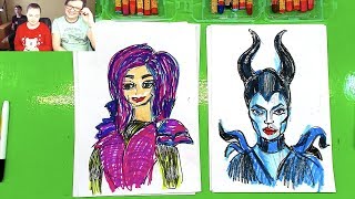 Рисуем фильм Диснея Наследники  Descendants  Малефисента с РыбаКит [upl. by Ignatzia397]