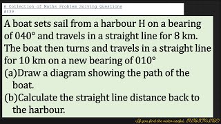 A Collection of Maths Problem Solving Questions439 Trigonometry  Bearings [upl. by Aiyram]