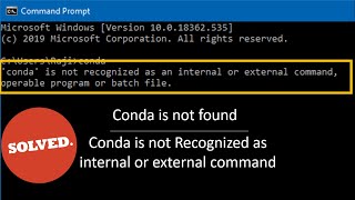 Fix conda is not recognized as an internal or external command command not found anaconda path set [upl. by Akinad]