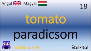 0459 Étel Ital Magyar  Angol Szavak Tanulóvideóangol lecke kezdőknek szókincs fejlesztés [upl. by Iolanthe]