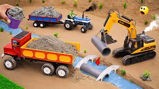 diy mini truck an excavator making home pipe bridge science project sanocreator [upl. by Atteyek639]