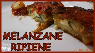 Melanzane ripiene al forno vegetariane alla siciliana con formaggio aglio e basilico in salsa [upl. by Theodor677]