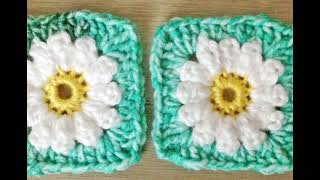 Daisy Granny Squares Video Tutorial [upl. by Havot578]