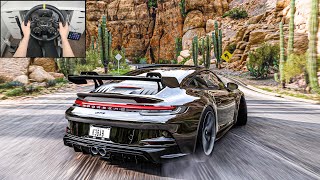 Porsche 911 GT3  Forza Horizon 5 Steering Wheel  Shifter Gameplay [upl. by Anyehs]