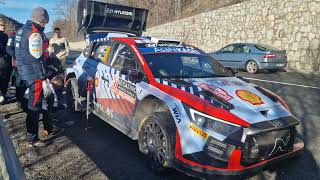 WRC Rallye MonteCarlo 2024 Ot Tanak makes suspension adjustments before Power Stage [upl. by Lozar372]