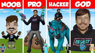 Minecraft MRBEAST STATUE HOUSE BUILD CHALLENGE  NOOB vs PRO vs HACKER vs GOD  Animation [upl. by Yelrahc]