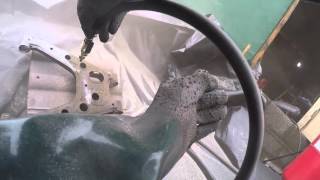 sandblasting mx5 wishbones and front subframe [upl. by Neelie473]