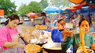 Amazing Best Street Food in Kampot Cambodia Crab Market  Beef Noodle Soup Durian Shrimp amp More [upl. by Davina478]