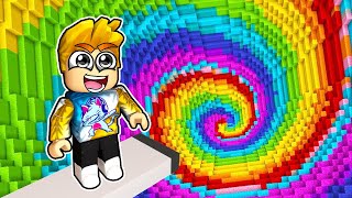 FALLING 99999 FEET INTO RAINBOW SPIRAL In Roblox Hole Fall Simulator [upl. by Preuss]