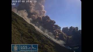 Stromboli Esplosione Parossistica 3 luglio 2019 [upl. by Ilojne738]