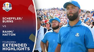 SchefflerBurns vs RahmHatton Extended Highlights  2023 Ryder Cup [upl. by Aihsema]