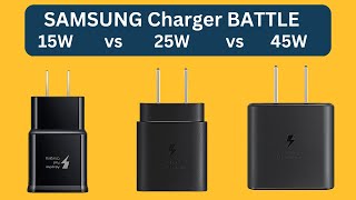 45W vs 25W vs 15W Samsung Charging Speed Test [upl. by Ennairam]