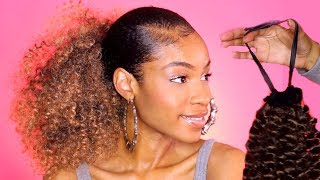 DIY 10 Drawstring Ponytail for Natural Hair [upl. by Nyrac266]