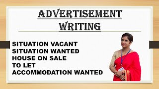 ADVERTISEMENT WRITING  ADVERTISEMENT WRITING FORMAT  advertisement writing class 12  CBSERBSE [upl. by Joappa]