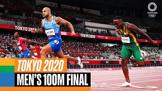 Mens 100m final 🏃‍♂️  Tokyo Replays [upl. by Ellenej]