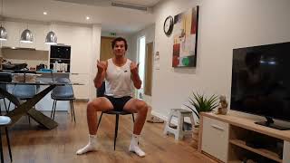 Straddle stance single leg seated hip flexor lift [upl. by Euqinue]