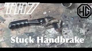 Triumph TR7 Restoration Stuck Handbrake [upl. by Esnahc]