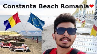 Constanta Beach  Romania Beach  Europe Beach  Black Sea ⛱️ [upl. by Aliehc]