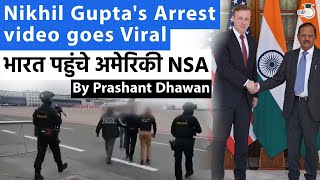 Viral video of Nikhil Guptas Arrest  US sends National Security Advisor to India [upl. by Lumbye]