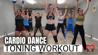 CARDIO DANCE  Toning Workout At Home  8Lb Dumbbells [upl. by Katrine983]