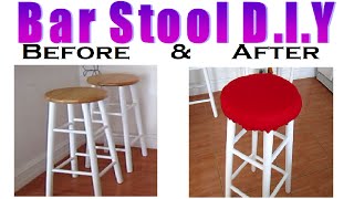 How to Recover A Bar Stool with Fabric DIY [upl. by Anitnatsnoc]