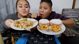 Cooking Takoyaki Mukbang with some amazing desserts [upl. by Siurad]