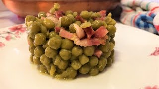 Guisantes con jamón y beicon Receta fácil [upl. by Peacock64]