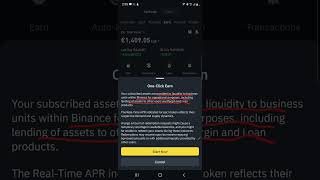 Binance One Click Earn [upl. by Sachsse]