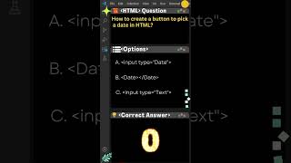 HTML Quiz 01 Date Tag in html shorts webdevelopment [upl. by Dachi]