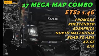 Mega Map Combo Bundle 27 Maps RC fixes ★ ETS2 146 ★ Promods EurAfrica Roex EAA ★ Tutorial [upl. by Anthia]