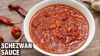 Schezwan Sauce Recipe  Easy Homemade Schezwan Sauce  IndoChinese Sauce Recipe  Tarika [upl. by Bej]