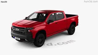 Chevrolet Silverado Crew Cab 1500 LT Z71 Trail Boss 2021 3D model by 3DModelsorg [upl. by Merle]