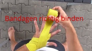 Boxbandagen binden  Bandagen binden einfach gemacht [upl. by Ellerahs]