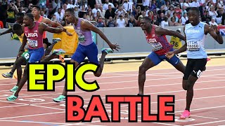 Noah Lyles vs Letsile Tebogo  The Most Epic Sprint Battle [upl. by Elleved684]