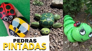 PEDRAS PINTADAS PARA DECORAR SEU JARDIM em 2025 [upl. by Neelehtak]