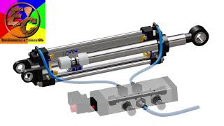 How Pneumatic cylinder work Double acting ampsingle acting actuator pneumatic cylinder animatronic [upl. by Nylatsyrc]