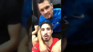 Lovren and Vrsaljko live after Croatia won against England [upl. by Vezza521]