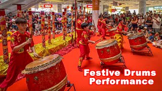 Chinese New Year Festive Drums Performance  Eastpoint Mall  Wenyang Sports Association Singapore [upl. by Kamaria]