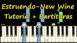 ESTRUENDO NEW WINE Piano Tutorial Cover Facil  Partitura PDF Sheet Music Easy Midi [upl. by Aicilat]