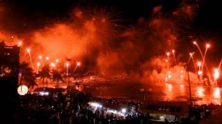 Mazatlán Carnaval 2019 Combate Naval fireworks at Olas Altas Beach [upl. by Macswan409]