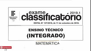 IFPI  QUESTÃO 31  CLASSIFICATÓRIO 20191  INTEGRADO [upl. by Aroda]