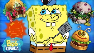 ¡Bob Esponja reinventa las Cangreburguers 🍔  Compilación de 50 minutos  Bob Esponja en Español [upl. by Ahsinawt]