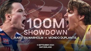 THE SHOWDOWN  Mondo DUPLANTIS vs Karsten WARHOLM 100M Full Highlights [upl. by Daile]