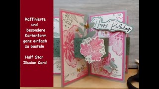 Raffinierte amp besondere Kartenform ganz einfach  Half Star Illusion Card  Stampin´ Up® [upl. by Linette78]