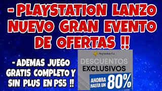 PLAYSTATION LANZO NUEVO GRAN EVENTO DE OFERTAS EN PLAYSTATION STORE  JUEGO GRATIS COMPLETO PS5 [upl. by Sanbo403]