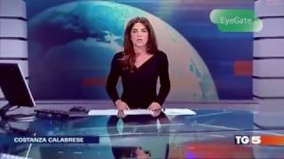 Italian news anchor Costanza Calabrese shows more by accident [upl. by Sakhuja824]