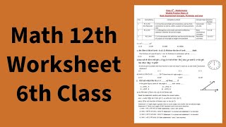 6th Class Math 12th Worksheet Solution for Competency Exams 2024 [upl. by Reniar491]