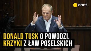 Pierwszy dzień posiedzenia Sejmu Informacja rządu o sytuacji powodziowej [upl. by Dajma]