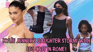 Kylie Jenner’s Daughter Stormi Spotted with Leg Cast in Rome Family Getaway Highlights [upl. by Euqinorev]