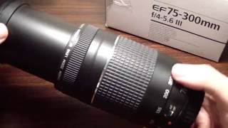 Canon EF 75300 mm f456 III  телеобъектив для зеркального фотоаппарата [upl. by Esiouqrut]